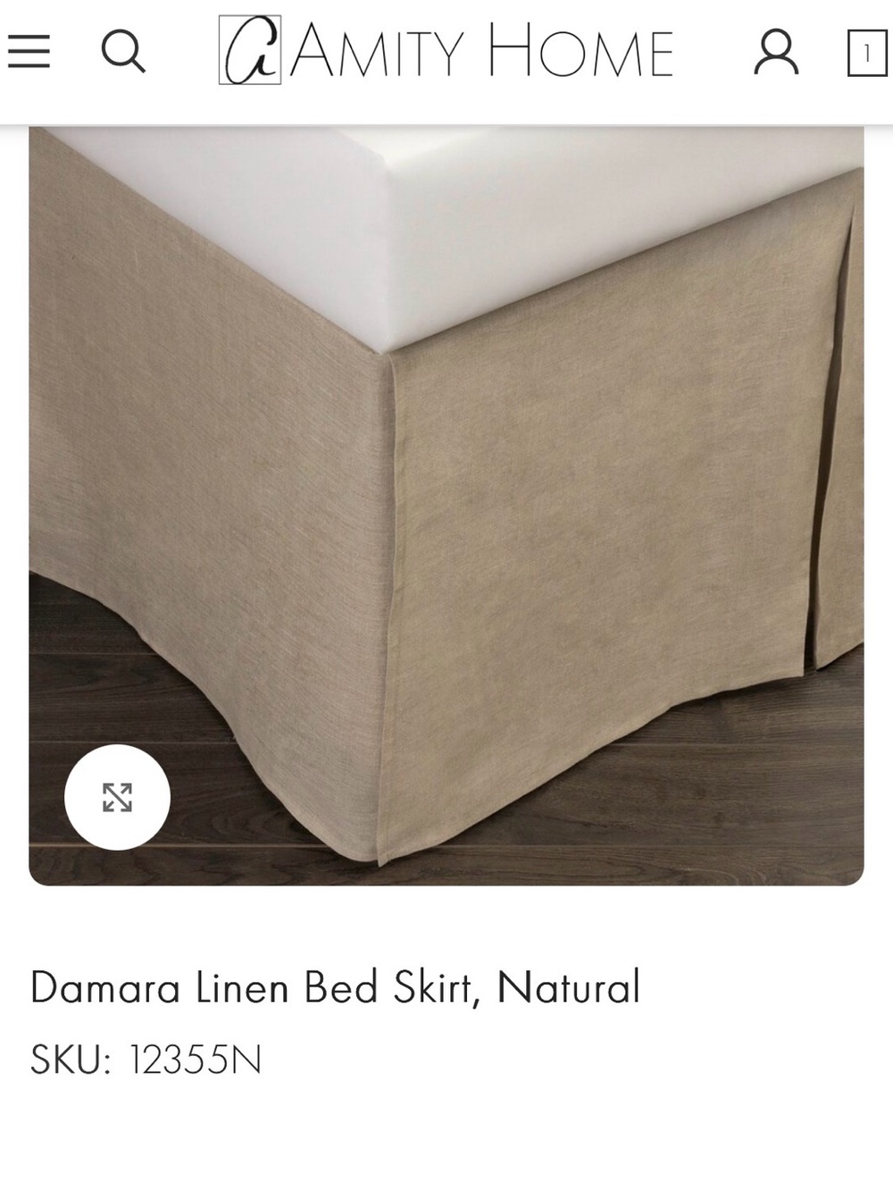 Amity Home Damara Linen Bed Skirt in Natural